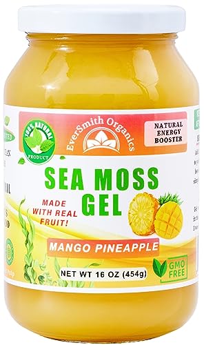 EverSmith Organics - Irish Sea Moss Gel | USA Made | Vitamins, Minerals | Organic Raw | Mango Pineapple