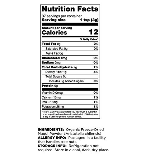 Terrasoul Superfoods Organic Maqui Berry Powder 4 Oz