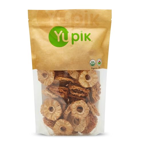 Yupik Organic Dried Pineapple Rings, 1 Lb, Healthy Snack