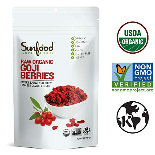Organic Sunfood Goji Berries | Chewy, Naturally Sun-Dried | 100% Pure
