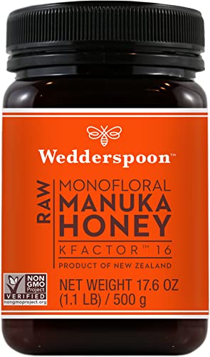Wedderspoon Raw Manuka Honey, KFactor 16, 17.6 Oz
