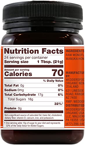 Wedderspoon Raw Manuka Honey, KFactor 16, 17.6 Oz