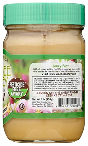 Wee Bee 1 lb Naturally Raw Honey Jar