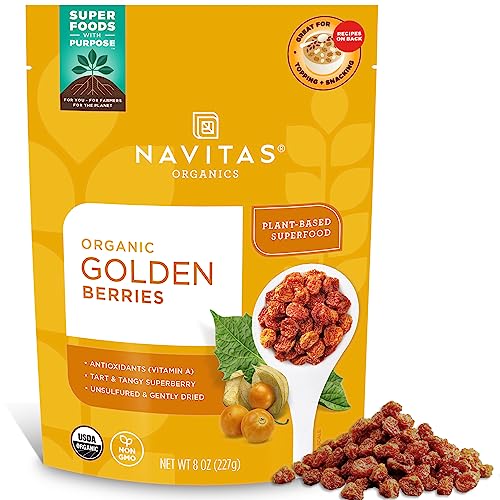 Navitas Organics Goldenberries - Organic, Non-GMO, Sun-Dried, Sulfite-Free
