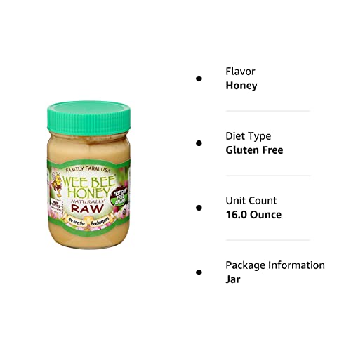 Wee Bee 1 lb Naturally Raw Honey Jar
