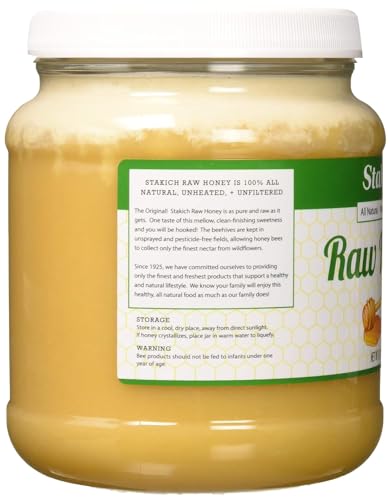 Stakich Raw Honey - Pure, Unprocessed, Unheated, Kosher