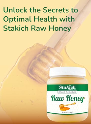 Stakich Raw Honey - Pure, Unprocessed, Unheated, Kosher