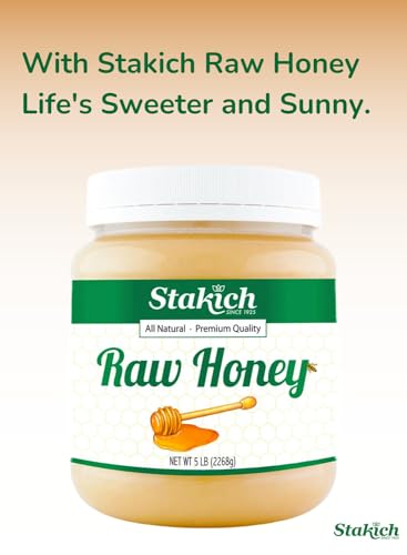 Stakich Raw Honey - Pure, Unprocessed, Unheated, Kosher