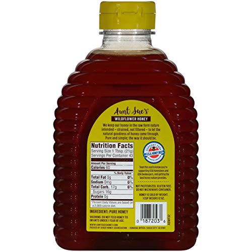Aunt Sue's Pure Raw Wildflower Honey, 32 oz