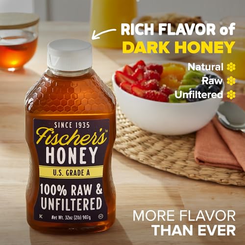 Fischer's 100% Pure Local Raw Honey- Nutrient-Rich 32oz