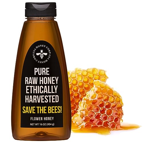 16oz Pure Raw Unfiltered Honey Squeeze Bottle No-Drip