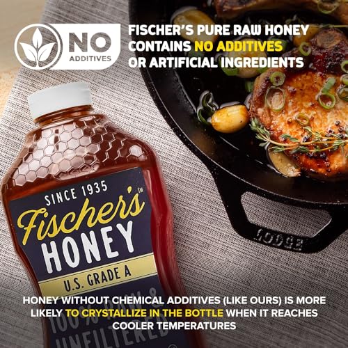 Fischer's 100% Pure Local Raw Honey- Nutrient-Rich 32oz