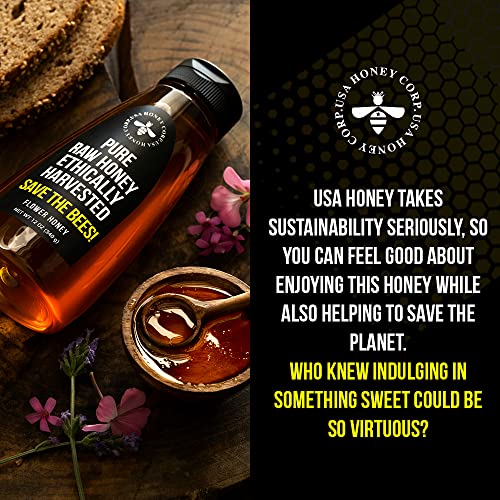 16oz Pure Raw Unfiltered Honey Squeeze Bottle No-Drip