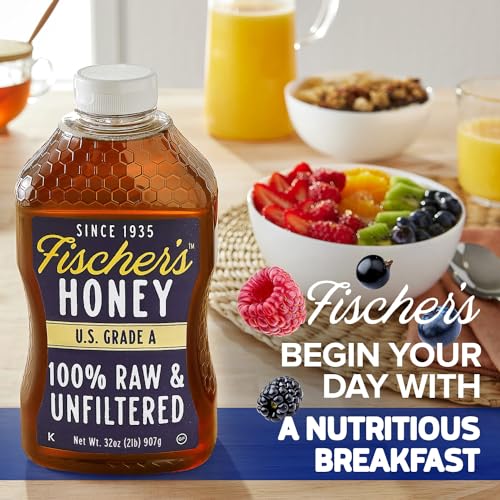 Fischer's 100% Pure Local Raw Honey- Nutrient-Rich 32oz
