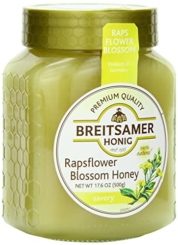 Breitsamer Rapsflower Blossom Honey, 17.6 oz Jar