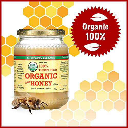 100% Certified Y.S. Organic Raw Honey - 2lb Jar
