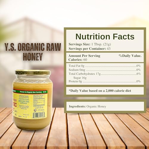 100% Certified Y.S. Organic Raw Honey - 2lb Jar