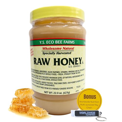 Organic Raw Honey: Unpasteurized, Unfiltered, Kosher, Gluten-Free - 22oz