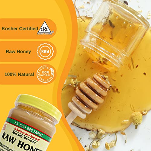 Organic Raw Honey: Unpasteurized, Unfiltered, Kosher, Gluten-Free - 22oz