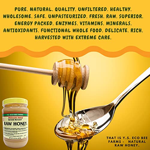 Organic Raw Honey: Unpasteurized, Unfiltered, Kosher, Gluten-Free - 22oz