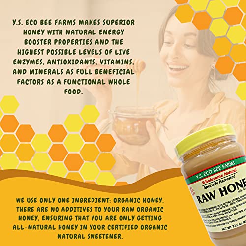 Organic Raw Honey: Unpasteurized, Unfiltered, Kosher, Gluten-Free - 22oz
