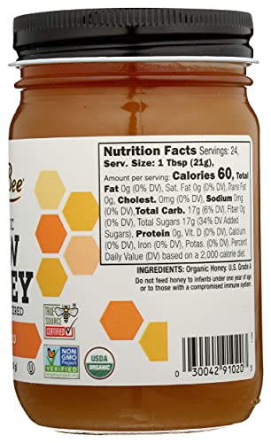 Organic Raw Clover Blossom Honey, 18 Ounce