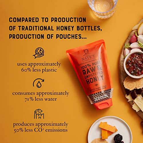 Nate's 100% Pure Raw Honey - Eco-Friendly 16oz