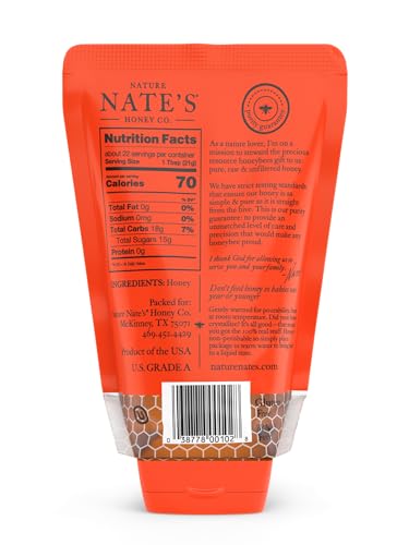 Nate's 100% Pure Raw Honey - Eco-Friendly 16oz