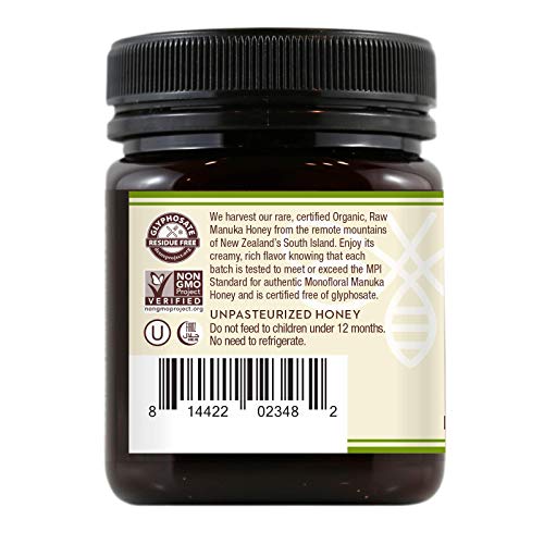 Organic Raw Manuka Honey KFactor 16+, 8.8 Oz