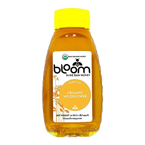 Organic Wildflower 16oz Raw Unfiltered Honey Bloom Honey
