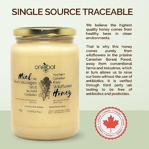 Oneroot 100% Canadian Flower Honey - 1kg / 2.2lbs