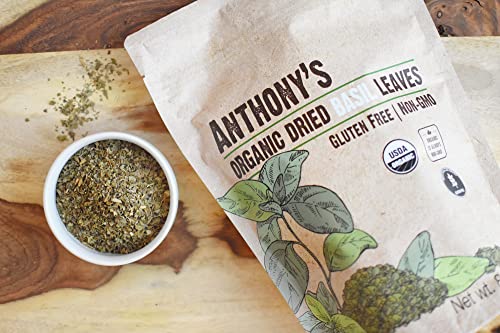 Organic Dried Basil Leaves, 8 oz, Raw & Natural