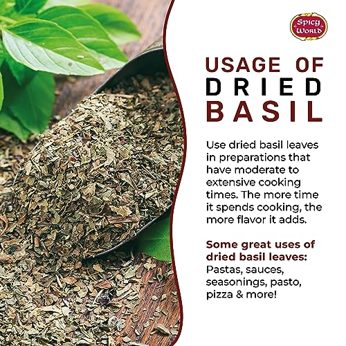 7oz Dried Basil Leaves - Natural, Non-GMO Vegan