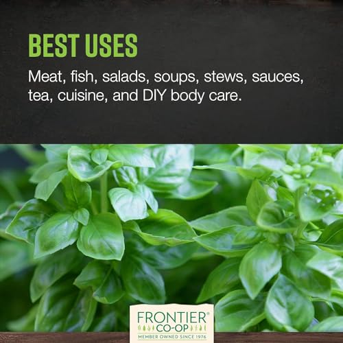 1lb Frontier Co-op Sweet Basil Leaf, Organic & Kosher