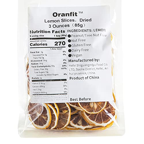 Oranfit Organic Dried Lemon Slices 3oz/85g