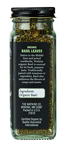 Watkins Organic Gourmet Basil Spice Jar, 0.71 Oz