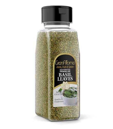 GranAroma Basil Leaves, 6.4 oz, Dried Cut Sifted