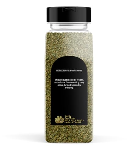 GranAroma Basil Leaves, 6.4 oz, Dried Cut Sifted