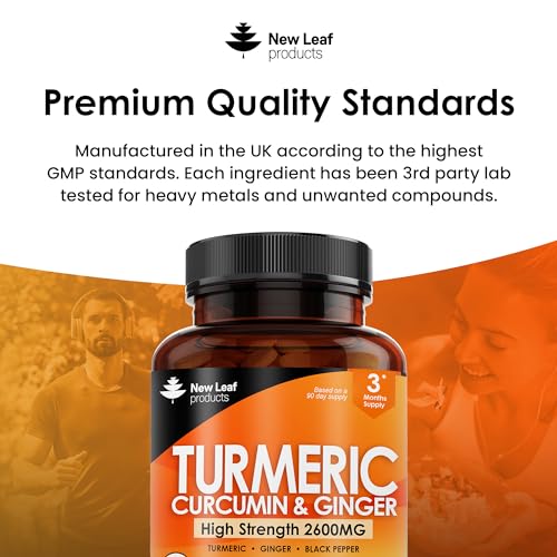Turmeric Tablets with Black Pepper & Ginger - 180 Count