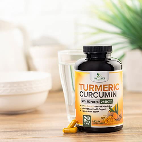 Organic Turmeric Curcumin 2600mg Capsules, Vegan Joint Support