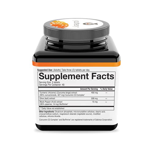 Turmeric Curcumin Supplement with Black Pepper BioPerine, 120 Tablets