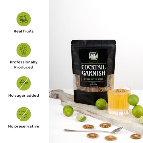 100 Dehydrated Lime Slices for Cocktails | 100% Natural