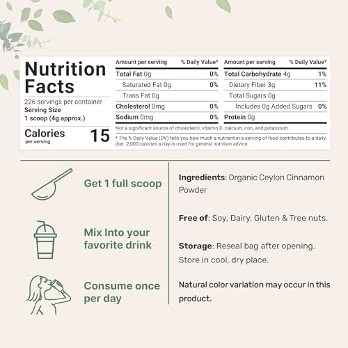 Premium Organic 2lbs Ceylon Cinnamon Powder for Spice & Seasoning