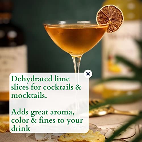 100 Dehydrated Lime Slices for Cocktails | 100% Natural