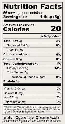 1 lb Organic Ceylon Cinnamon Powder, Gluten and GMO Free