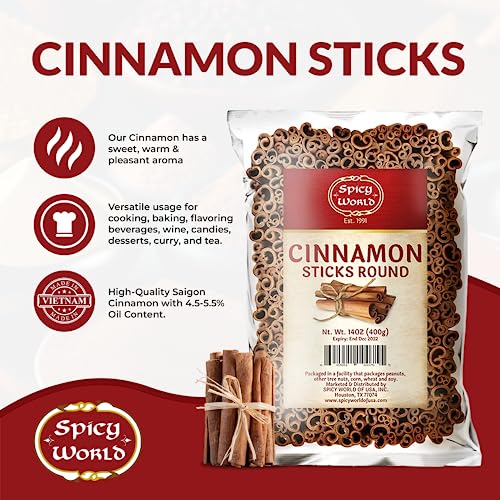 Spicy World Cinnamon Sticks - Strong Aroma, 100 sticks