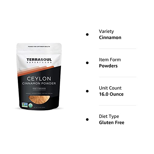 Terrasoul Superfoods Organic Ceylon Cinnamon Powder - Premium Quality