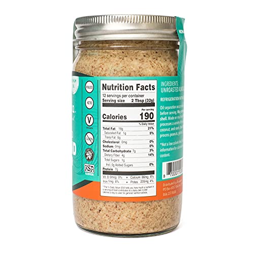 Artisana Natural Almond Butter, 14oz | Unroasted, No Sugar