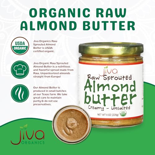 Jiva Organics Organic Raw Almond Butter- 8 oz Jar