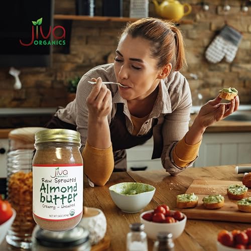 Jiva Organics Sprouted Almond Butter - 16oz Jar